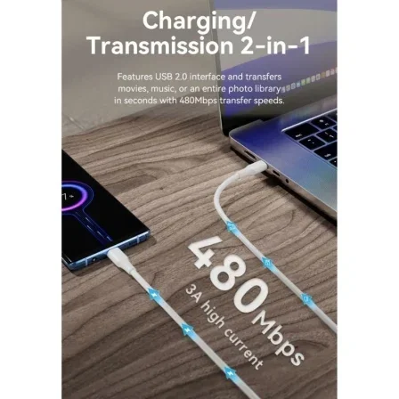 Vention Cable USB-C a USB-C 2.0 60W Blanco 0.5m TAXWD